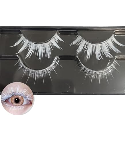Amazon | ホワイト つけまつげ 1ペア 偽まつげ 3D 極薄 白 まつげ