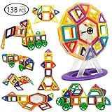 reliancer 138-pcs 3d DIYビルディングブロックセット磁気ブロック教育玩具Construction BuildingタイルブロックスタックToys Set for Kidsクリエイ
