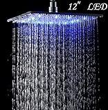 Rozin LED色12インチトップシャワーヘッドクロム真鍮Rainfall over-head Sprayer 12-inch