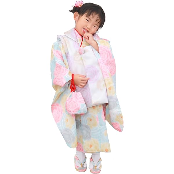 Amazon.co.jp: 七五三 着物 3歳 女の子 被布セット 京都花ひめ 絵羽柄