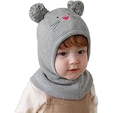 [コネクタイル] 赤ちゃん 幼児 キッズ ニット帽子 可愛い フードウォーマー ベビー用ハット 耳あて 暖かい 耳保護付き 帽子 子供