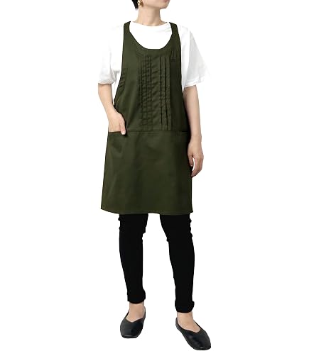 Amazon｜茶道のお稽古エプロン 扇子ポケット付き L, 長春（ピンク