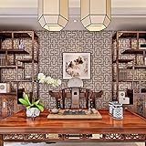 (ハンメロ)HANMEROリビング 部屋 ふすま diy リフォーム用おしゃれな迷宮壁紙 のりなし はがせる ビニールクロス 1ロール（53cm×10m） ブラウン