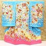 【金彩まりと桜・水色】 女児　初着　祝着 のしめ 産着 女の子のお宮参り着物 高級 フードセットプレゼント付