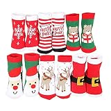 エーディング6ペアベビーキッズカートゥーンクリスマスHoliday幼児用子供のソックス US サイズ: M