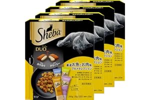 シーバ デュオ 成猫用 厳選お魚とお肉味グルメセレクション 200g(20g×10袋)×4箱 ドライフード おやつ カリカリ 総合栄養食 キャットフード 猫 Sheba DUO 小分け 小袋 まとめ買い