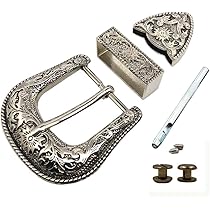ウエスタンシルバーバックルセット ウエスタン 3ピース スリーピース ベルト バックル セット