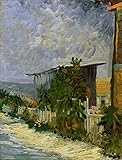 Van Gogh ひまわりとモンマルトルのパス Montmartre Path With Sunflowers キャンバス複製画 40X60cm 風景 絵画 完全に立体に複製 3D 印刷 美術品 部屋