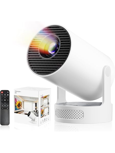 Philoent プロジェクター 家庭用 超小型 【2026アップグレード版Android TV14.0搭載＆270°回転＆HiFi外部スピーカー】 27000LM 1080P 4K対応 短距離投影 高輝度 天井投影 Wi-Fi6 大画面 自動台形補