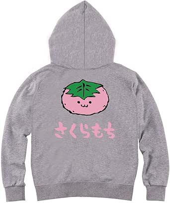 さくらもち 桜餅 スイーツ 食べ物 筆絵 イラスト カラー おもしろ ジップ パーカー トレーナー パーカー 通販 Amazon