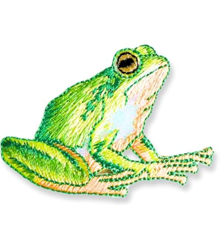 Amazon | アイロンワッペン【カラフル かえる Frog 蛙】アメリカ