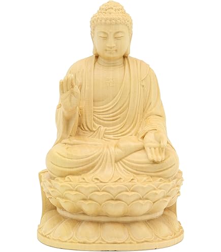 Amazon｜木彫仏像【如来】釈迦如来座像 天然 崖柏木 【曹洞宗・臨済宗