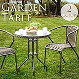 ガーデンテーブル　丸　直径60cm　ガラス　１脚 BR