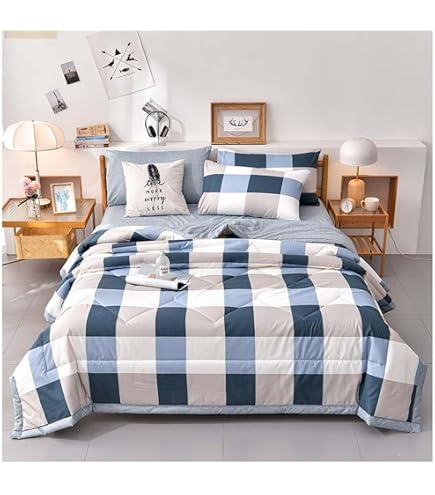Lightweight Double Sided Cotton Quilt - Summer Comforter For Single Or Double Beds