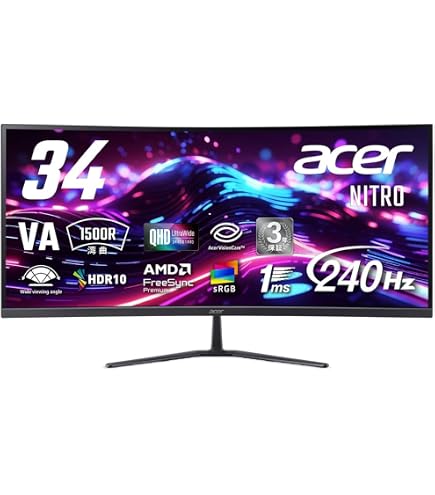 Amazon.co.jp: Acer Nitro 湾曲 34インチ ウルトラワイド UWQHD 広視野