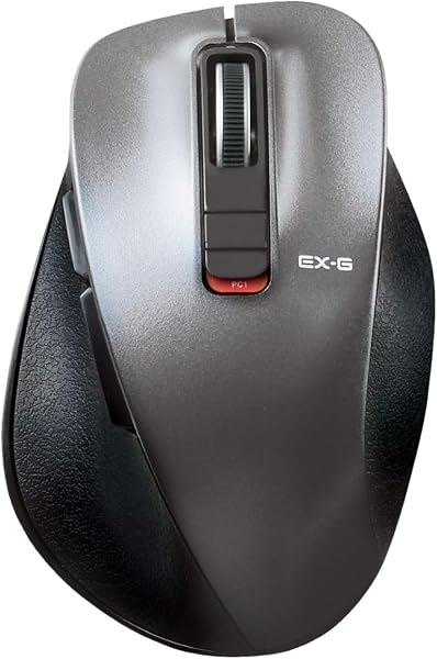 エレコム ワイヤレスマウス Bluetooth EX-G 握りの極み 静音設計 5ボタン マルチペアリング Mサイズ ガンメタリック M-XGM15BBSGM/EC - 1