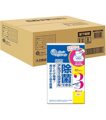 Amazon.co.jp: エリエール 除菌できるアルコールタオル 詰替用 80枚入