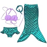 [FERE8890] 女の子 ベビー 水着 セパレート マーメイド ビキニ ヘアバンド ショートパンツ 上着 マーメイドテール 人魚姫変装 コスチューム スパンコール 演出 グリーン 6# 適合身長1