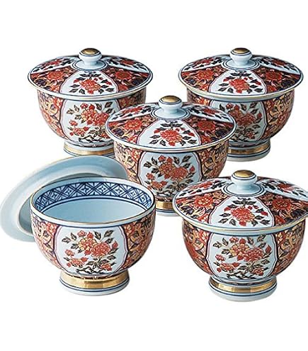 Amazon｜九谷焼 蓋付 茶器 セット (木箱入) 青粒鉄仙 K4-810｜湯呑み
