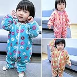 ベビー キッズ キス柄　子供服 長袖 カバーオール ロンパース ボアフリース 防寒 あったか ふわふわ パジャマ　寝袋　室内着　ルームウエア カバーオール 出産祝い ギフト 80 90cm (100c