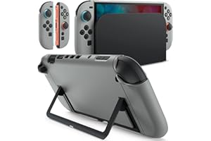 JETech Nintendo Switch 2 (2025) 7.9インチ用 スリムドッカブルケース ソフトTPU グリップカバー Joy-Con用 着脱式 マット 持ち運び保護 PCバックシェル 傷防止 (グレー)