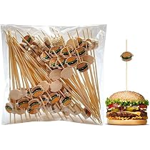 Amazon | ハンバーガーガーニッシュ用 竹スティック 使い捨てフルーツ