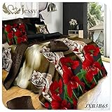 1 の卸売ピース - 2016 年の新しい 3 D 寝具の寝具アニマルプリントのベッドスプレッド寝具クイーンローズプリントされた 3 d 羽毛布団カバークイーン、キング 4 PC 設定設定 tiger