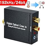 ELEVIEW DAC デジタル(光＆同軸)→アナログ(L R/3.5mmミニジャック) オーディオ 変換器 光・同軸 変換 コネクタ D/Aコンバーター デジタル アナログ 変換機 ハイレゾ LPCM2.0/DTS/DOLBY-AC3入力音源対応