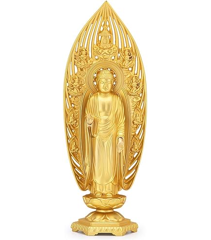 舟立阿弥陀如来像　浄土宗　仏像　仏具　5号 Amazon｜仏像 阿弥陀如来 舟形 17cm（金メッキ/24金） 仏師