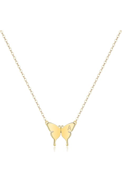 Mevecco Gold Dainty Initial Necklace 