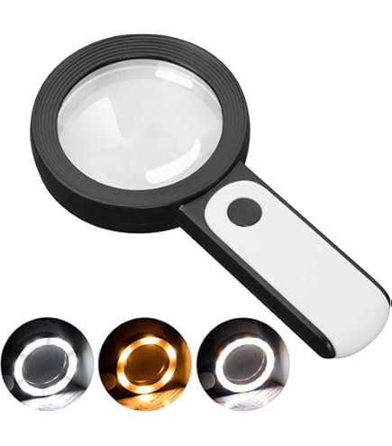 Amazon.co.jp: KIBTOY 拡大鏡 ライト付き 30倍 10倍 ハンドヘルド 大型