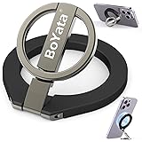 BoYata マグネット式スマホリング MagSafe対応 バンカーリング スマホスタンド機能 360?回転 角度調整可能 磁気増強メタルリング付き スマホ落下防止 取り外し可能 コンパクト 片手操作 耐久性 iPhoneシリーズ iPhone14・