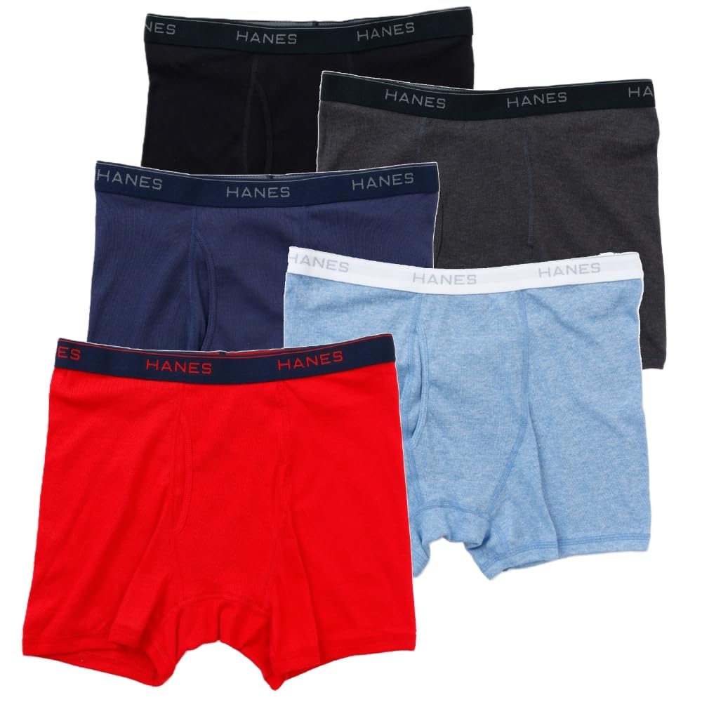 【スマイルSale】【44%OFF】【1,413円（定期便1,272円）】 Hanes 抗菌防臭 前開き ボクサーパンツ 5枚組