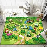 ラグ マット ラグマット 子供部屋マット 道路 アニマル柄 可愛い プレイマット キッズラグ カーペット 防音 防汚 洗濯いらず 子供ゲームパッド 遊びマット 床保護マット 低反発 保育園 幼稚園 キッズ 80*200cm 子ども部屋