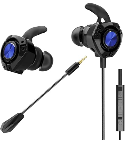 Amazon.co.jp: 【マイクミュート機能付き】ゲーミングイヤホン マイク