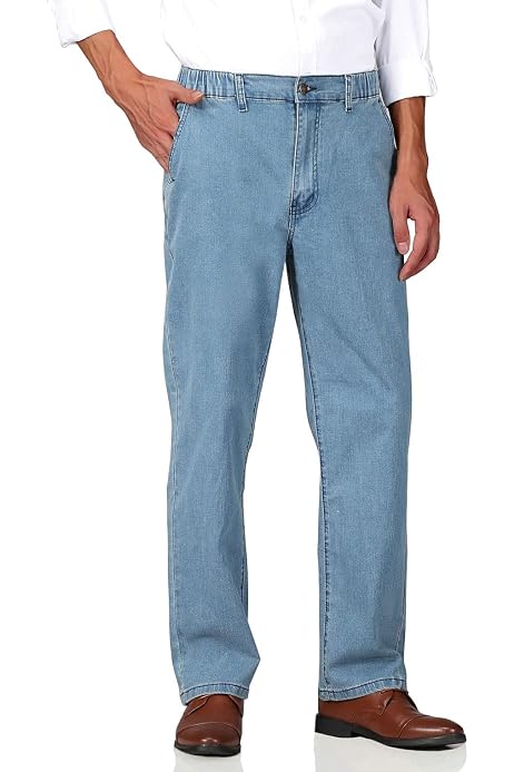 mens elastic waist jeans