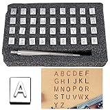 [FUPUTWO] 刻印セット 打刻印 アルファベット 数字 英字 レザークラフト DIY 手作り (6.5mm)