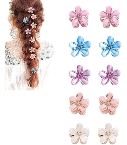 Amazon.co.jp: ヘアクリップ 花 前髪クリップ ミニ 花 12個セット