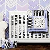 DK Leigh Crib Bedding Nursery Set, Black White and Periwinkle Girl, 10 Piece by DK LEIGH [並行輸入品]