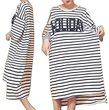 (ティアナ23) Tianna23 マタニティ チュニック ルームウェア Tシャツ ボーダー ホワイトxブラック M