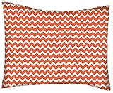 SheetWorld Crib / Toddler Percale Baby Pillow Case - Orange Chevron Zigzag - Made In USA by sheetwor