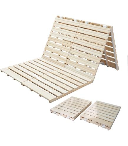 Amazon.co.jp: KJUUJE【シングル】すのこベッド 折りたたみベッド 4