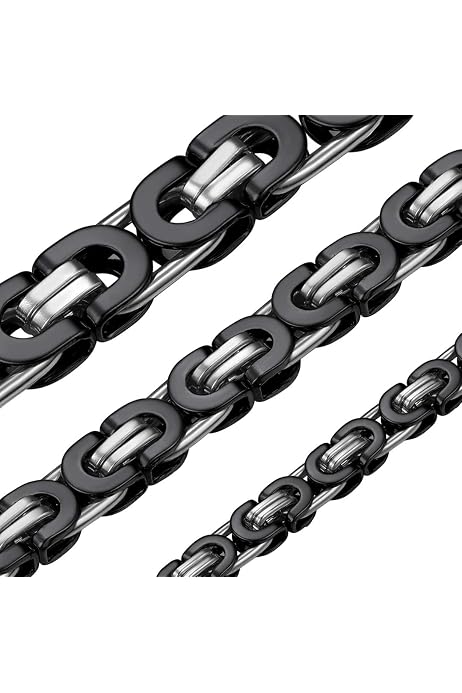 MOWOM Black Chain Necklace for Men 