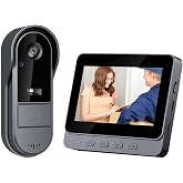 1080P Wireless Doorbell Video Camera, 2-Way Audio Included Chime, Video Doorbell Intercom System with 4.3 Inch Screen, IP66 W