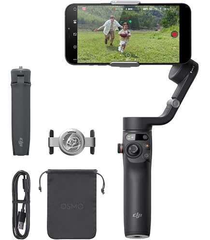 DJI OM 5 Smartphone Gimbal Stabilizer, 3-Axis Phone Gimbal, Built
