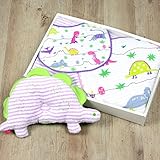 今治タオル きょうりゅう ベビーギフト isso ecco 化粧箱 手提げ袋 ラッピング込 (バスタオルセット, パープル)