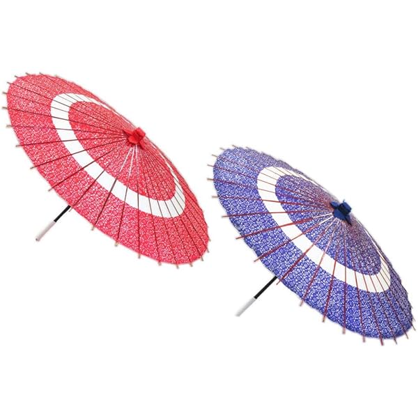 Amazon.co.jp: 蛇の目傘 花輪 紫 赤 踊り小道具 舞傘 小道具 1