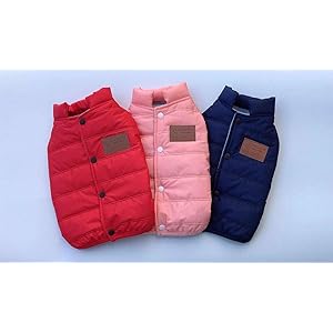 ジジ・ルシアン 背中開き撥水ダウン風ジャケット 秋冬モデル 犬洋服 犬服 犬の服/ペット衣類 (S, ネイビー)