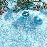 Kasyat クリスマス きらめき 雪 フェイクスノーデコレーション クラフト 雪 人工フレーク フェイクスノーパウダーフィラー クリスマスパーティーデコレーション用品 (ブルーシリーズ)