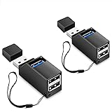 LeTradeJP セットUSBハブ3ボルト超小型USB 3.0+USB 2.0コンボハブパワーパワーパワーパワー拡張USBハブ高速軽量ベルト便利ブラケット2個入